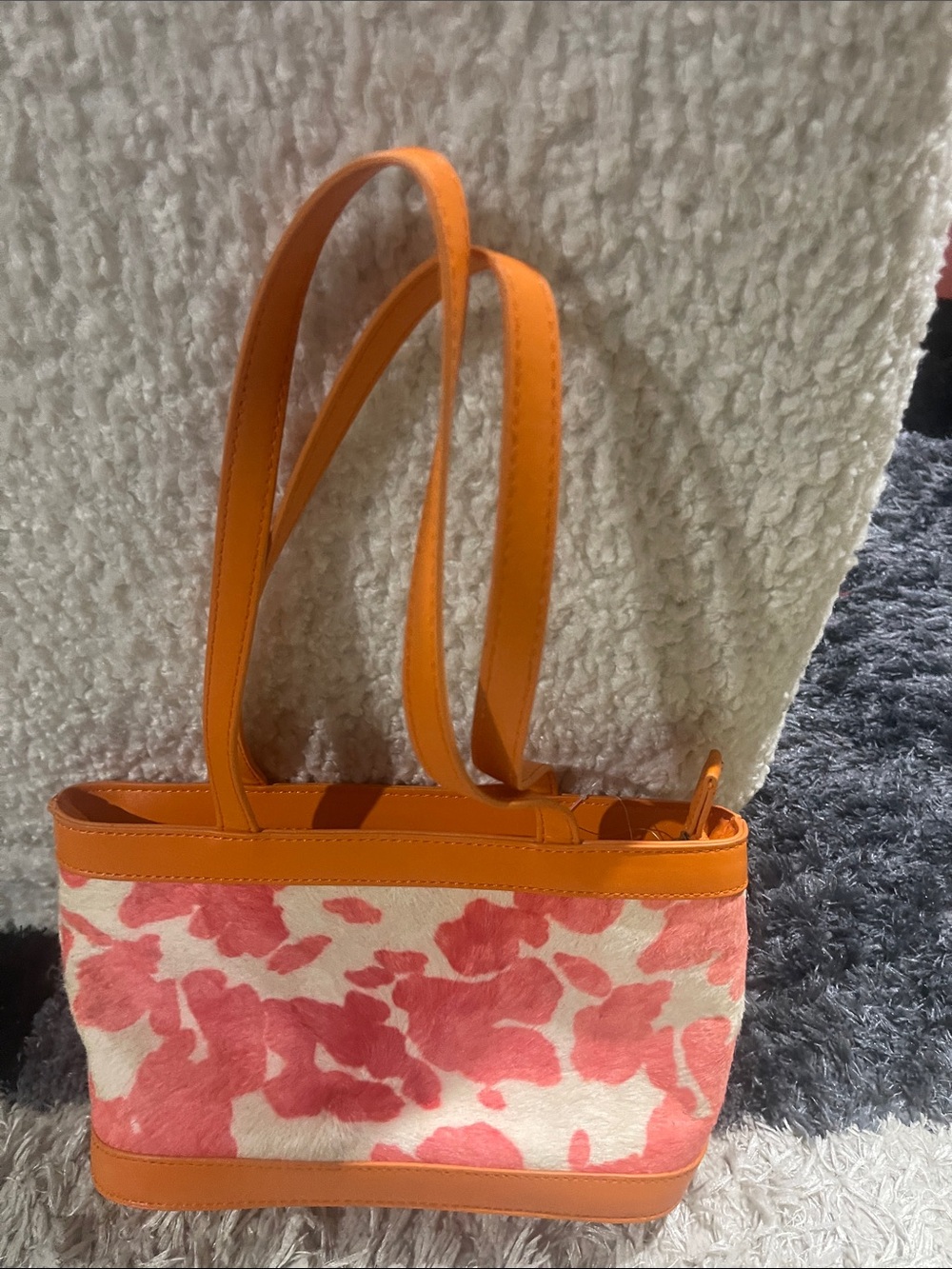 Urban Outfitters Orange and Coral Floral Shoulder Bag